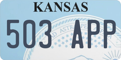 KS license plate 503APP