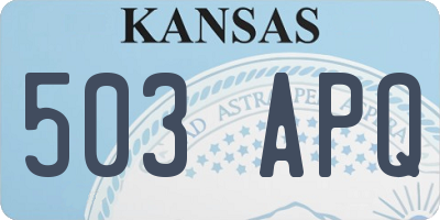 KS license plate 503APQ
