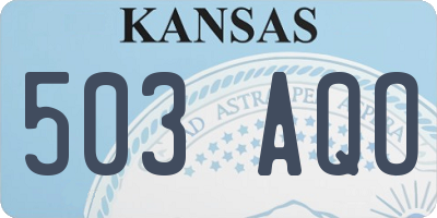 KS license plate 503AQO