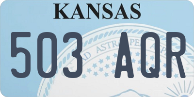 KS license plate 503AQR