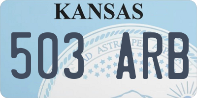 KS license plate 503ARB