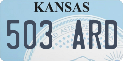 KS license plate 503ARD