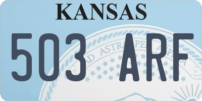 KS license plate 503ARF