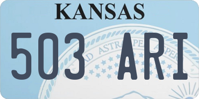 KS license plate 503ARI