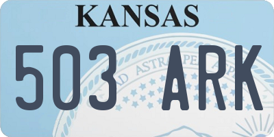 KS license plate 503ARK