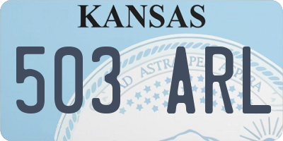 KS license plate 503ARL