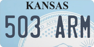 KS license plate 503ARM