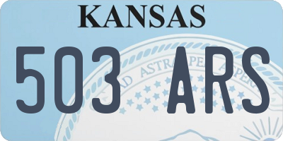 KS license plate 503ARS