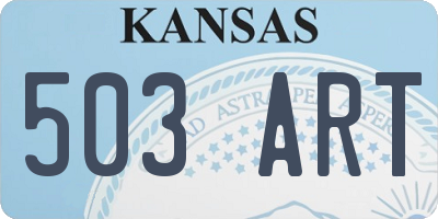 KS license plate 503ART