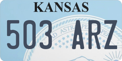 KS license plate 503ARZ