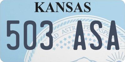 KS license plate 503ASA