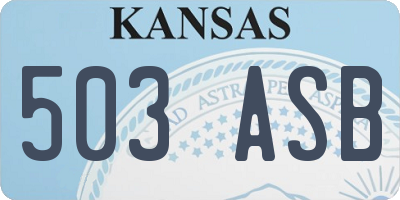 KS license plate 503ASB