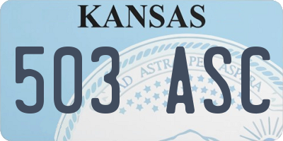 KS license plate 503ASC