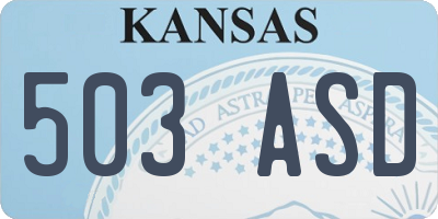 KS license plate 503ASD