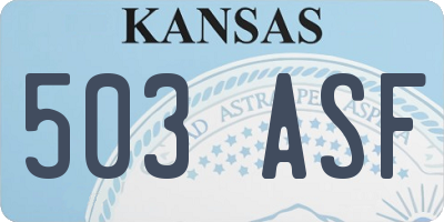 KS license plate 503ASF