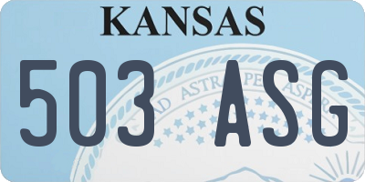 KS license plate 503ASG