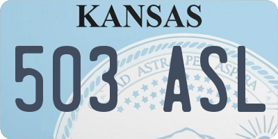 KS license plate 503ASL