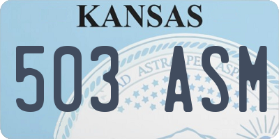 KS license plate 503ASM