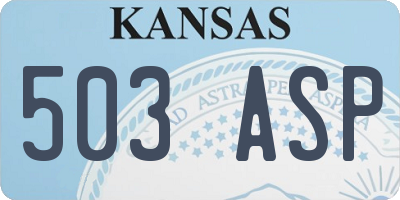 KS license plate 503ASP