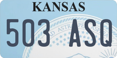 KS license plate 503ASQ