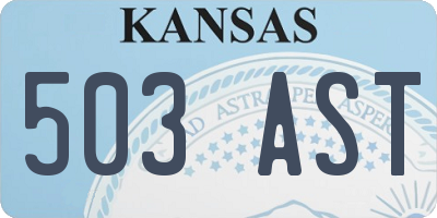KS license plate 503AST