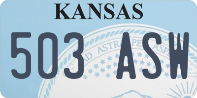 KS license plate 503ASW