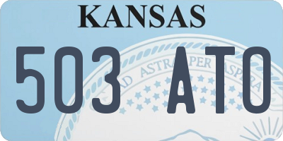 KS license plate 503ATO