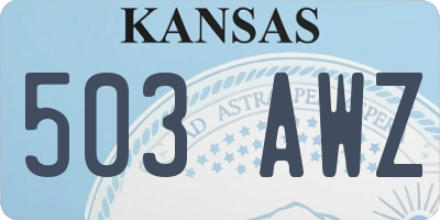 KS license plate 503AWZ
