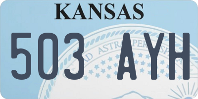 KS license plate 503AYH