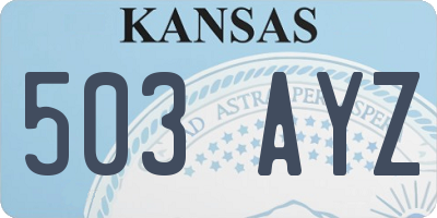 KS license plate 503AYZ