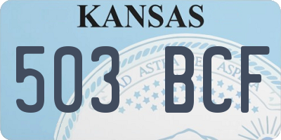 KS license plate 503BCF