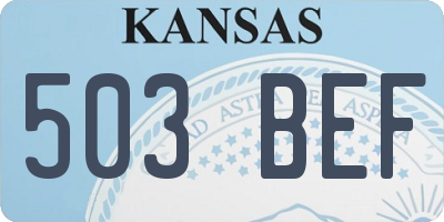 KS license plate 503BEF