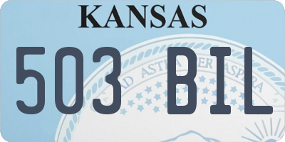 KS license plate 503BIL