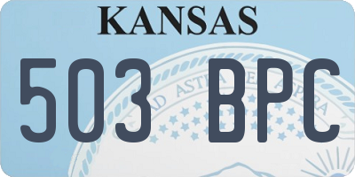 KS license plate 503BPC