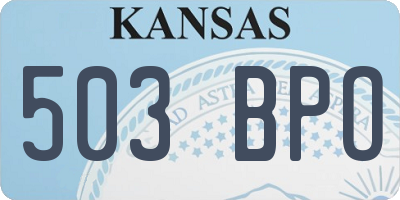 KS license plate 503BPO