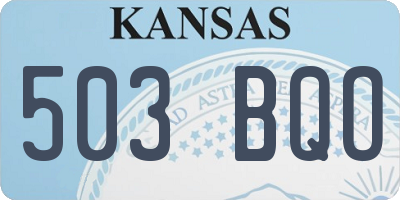 KS license plate 503BQO
