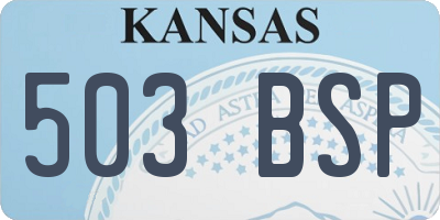 KS license plate 503BSP