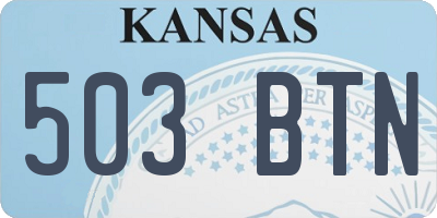 KS license plate 503BTN