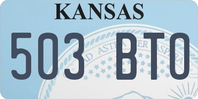 KS license plate 503BTO