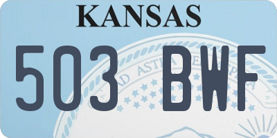 KS license plate 503BWF