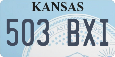 KS license plate 503BXI