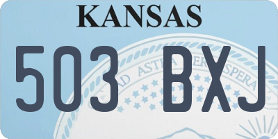 KS license plate 503BXJ