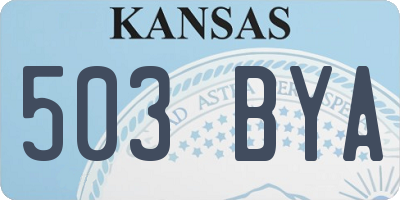 KS license plate 503BYA