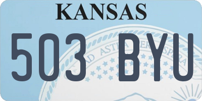 KS license plate 503BYU