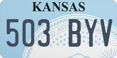 KS license plate 503BYV