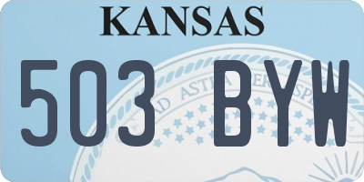 KS license plate 503BYW