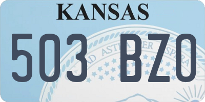KS license plate 503BZO