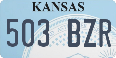 KS license plate 503BZR