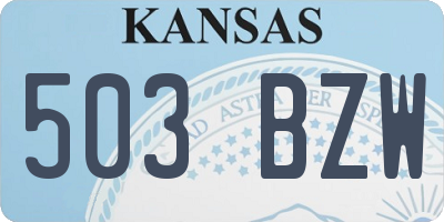 KS license plate 503BZW