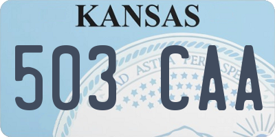 KS license plate 503CAA